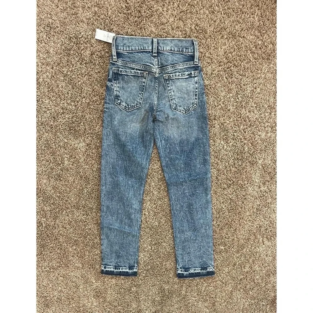 NWT Gap Kids 90s Straight Jeans 10 Slim Medium Destroy Organic Cotton Washwell
